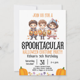 ハロウィーン衣装パーティー誕生日キッズパーティー 招待状