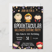 ハロウィーン衣装パーティー誕生日キッズパーティー 招待状 (正面)