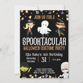 ハロウィーン衣装パーティー誕生日キッズパーティー 招待状