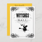 ハロウィーン衣装パーティー魔女の玉 招待状 (正面/裏面)