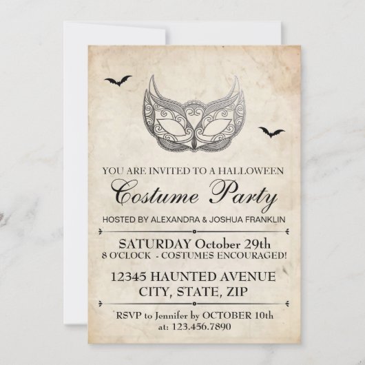 ハロウィーン衣装パーティー 招待状 (正面)