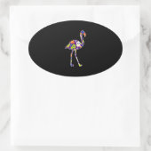 ハロウィーン衣装フラミンゴ幽霊キャンディギフト 楕円形シール (バッグ)