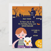 ハロウィーン衣装ボーイ誕生日パーティー サンキューカード (正面)