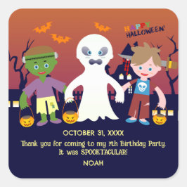 ハロウィーン衣装ボーイ誕生日パーティー スクエアシール