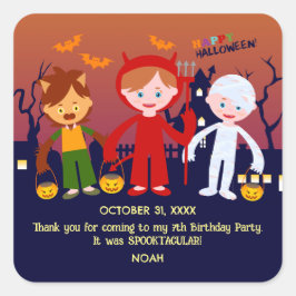 ハロウィーン衣装ボーイ誕生日パーティー スクエアシール