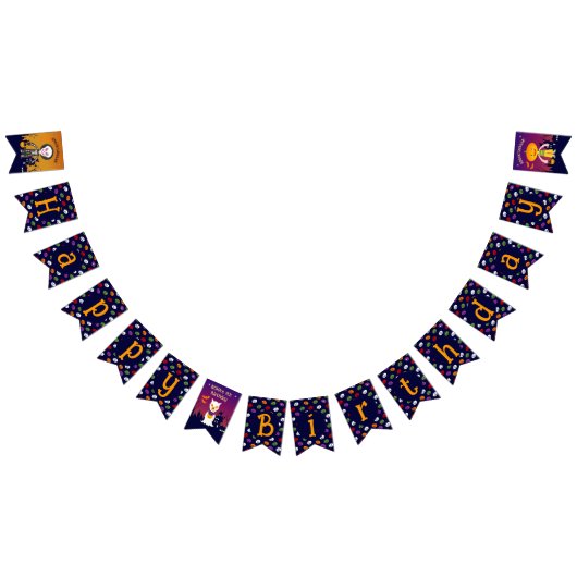 ハロウィーン衣装ボーイ誕生日パーティー バンティングフラッグ (全)