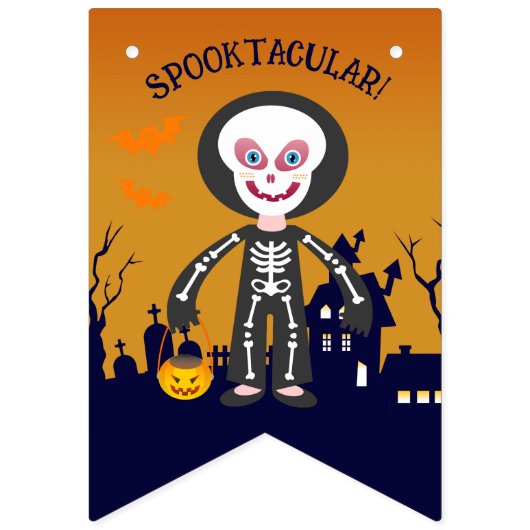 ハロウィーン衣装ボーイ誕生日パーティー バンティングフラッグ (第1の旗)