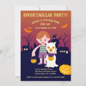 ハロウィーン衣装ボーイ誕生日パーティー 招待状 (正面)