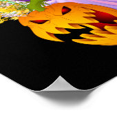 ハロウィーン衣装ヴィンテージフローラ幽霊カボチャ ポスター (角)