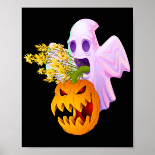 ハロウィーン衣装ヴィンテージフローラ幽霊カボチャ ポスター