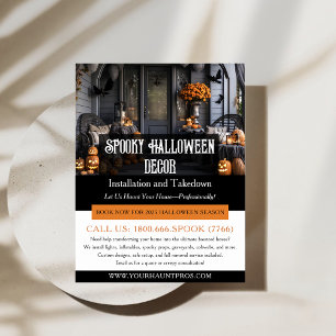 ハロウィーン装飾サービスフライヤーテンプレート チラシ