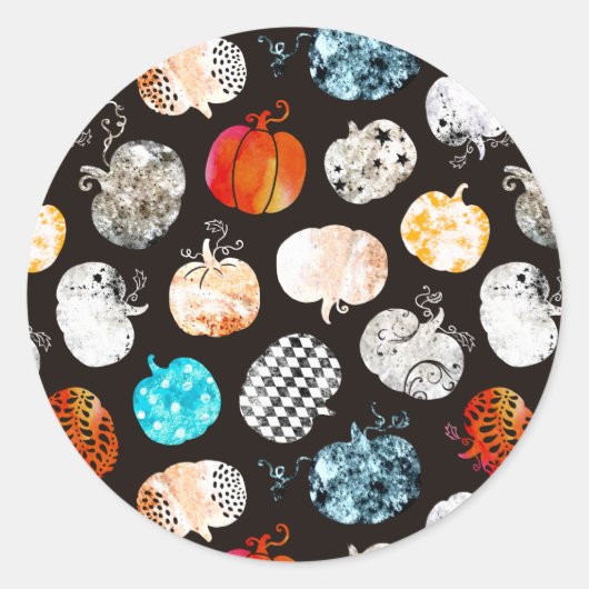 ハロウィーン装飾用かぼちゃ模様 ラウンドシール (正面)