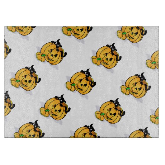 ハロウィーン装飾用ガラス裁断板/かぼちゃ カッティングボード (正面)