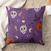ハロウィーン装飾用クッション-スカル、カボチャ、猫 クッション (ブランケット)