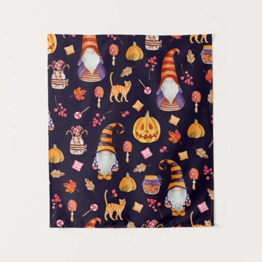 ハロウィーン要素を使用したヴィンテージのシームレスなパターン。  タペストリー (正面)