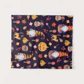 ハロウィーン要素を使用したヴィンテージのシームレスなパターン。  タペストリー (正面(横))