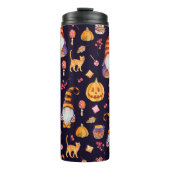 ハロウィーン要素を使用したヴィンテージのシームレスなパターン。  タンブラー (正面)