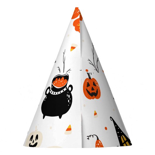 ハロウィーン要素ヴィンテージセットデザイン パーティーハット (裏面)