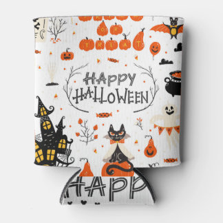ハロウィーン要素ヴィンテージセットデザイン 缶クーラー