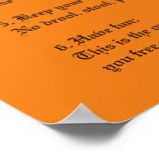 ハロウィーン規則 ポスター (角)