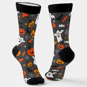ハロウィーン記号シームレスパターン ソックス