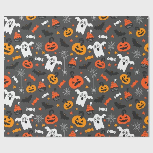 ハロウィーン記号パターン ラッピングペーパー (フラット)