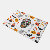 ハロウィーン記号パターン&砂糖スカル ドアマット (アングル)