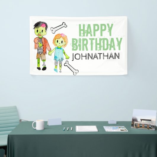 ハロウィーン誕生パーティーのゾンビバナーサイン 横断幕 (トレードショー)