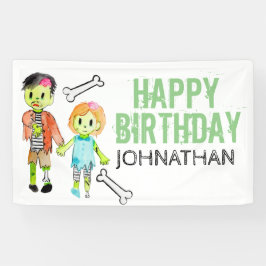 ハロウィーン誕生パーティーのゾンビバナーサイン 横断幕