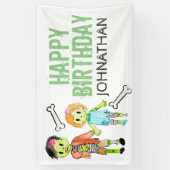 ハロウィーン誕生パーティーのゾンビバナーサイン 横断幕 (縦)