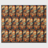 ハロウィーン誕生日おめでとうカスタム文字 ラッピングペーパー (フラット)