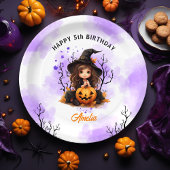 ハロウィーン誕生日かわいいリトルウィッチ紙プレート ペーパープレート