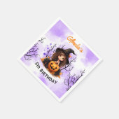 ハロウィーン誕生日かわいい小さな魔女紙ナプキンス スタンダードカクテルナプキン (角)