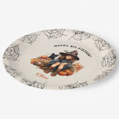 ハロウィーン誕生日かわいい魔女紙プレート ペーパープレート (アングル)