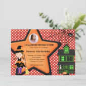 ハロウィーン誕生日の衣装（赤） 招待状 (スタンド正面)