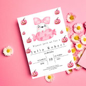 ハロウィーン誕生日ウォーターカラーピンクカボチャ幽霊 招待状