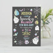 ハロウィーン誕生日ガールズパーティー幽霊カボチャ 招待状 (スタンド正面)