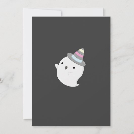 ハロウィーン誕生日ガールズパーティー幽霊カボチャ 招待状 (裏面)