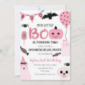 ハロウィーン誕生日ガール招待状テンプレート 招待状 (正面)