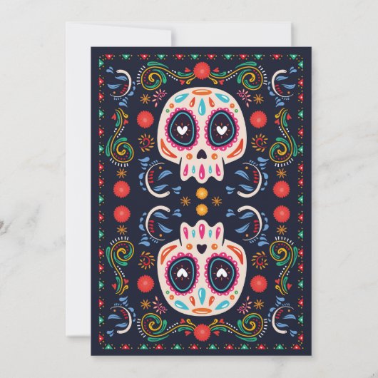 ハロウィーン誕生日シュガースカルフィエスタメキシコ 招待状 (裏面)