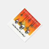 ハロウィーン誕生日スカルとパーティー帽子 スタンダードカクテルナプキン (角)