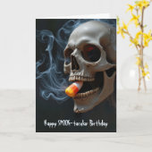 ハロウィーン誕生日スカル噛みキャンディーコーン カード (黄色い花)