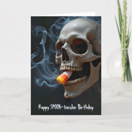 ハロウィーン誕生日スカル噛みキャンディーコーン カード