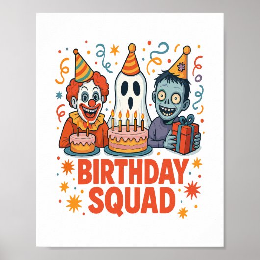 ハロウィーン誕生日スクワッドクリーピーピエロ幽霊ゾンビ ポスター (正面)