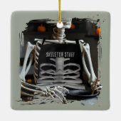 ハロウィーン誕生日スケルトンフォトオーナメント セラミックオーナメント (裏面)