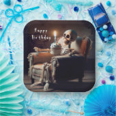 ハロウィーン誕生日スケルトン ペーパープレート (パーティー)