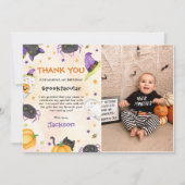 ハロウィーン誕生日スプオクトカキュラ写真 サンキューカード (正面)