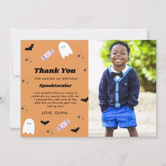 ハロウィーン誕生日スポオクタキュラーサンキューカード サンキューカード (正面)
