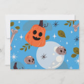 ハロウィーン誕生日スリーボーイズパーティーフォトブルー3 招待状 (裏面)