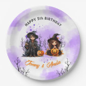 ハロウィーン誕生日ツイン紙プレート ペーパープレート (正面)